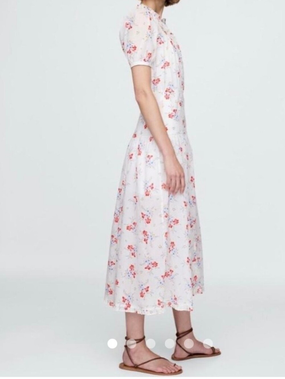 GAP X DOEN Floral MULTI  Midi Dress Short Sleeves WOMEN SIZE M NWOT